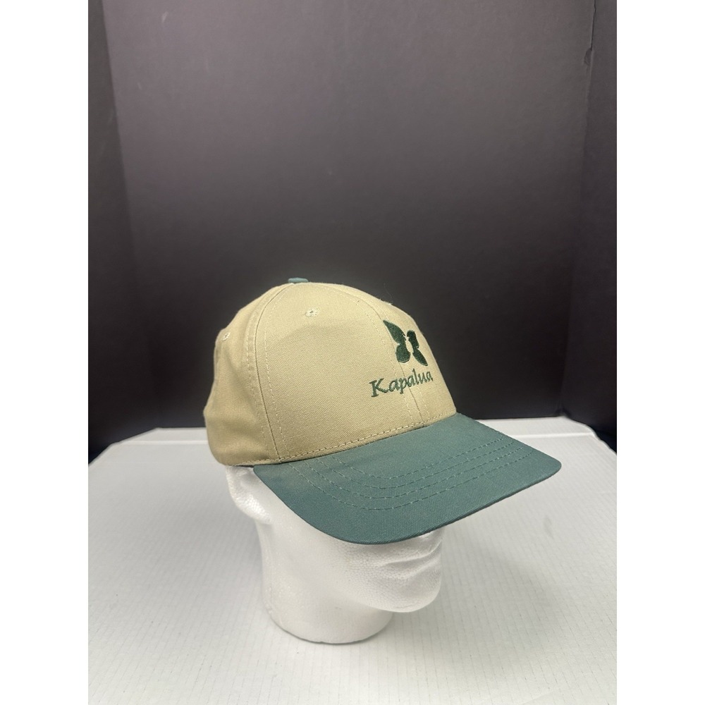 VTG Kapalua Imperial Golf Course Country Club Tan/Green Leather Strapback Hat